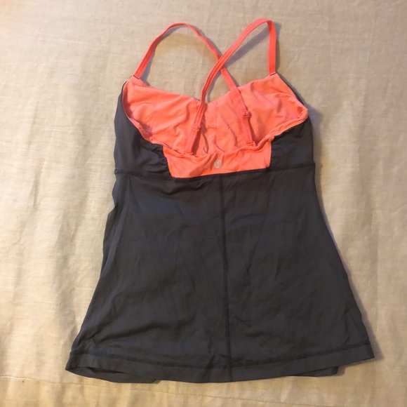 lululemon gray & coral cross back top 6 - Picture 2 of 6
